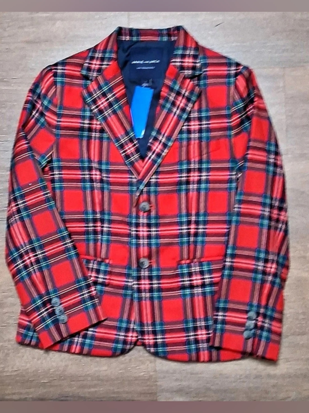 Janie and Jack Plaid Blazer in Red & Blue Size 7